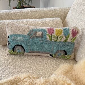 Blue Truck Decorative Pillow